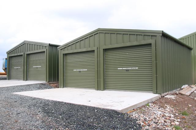 Two dual-doored buildings side-by-side